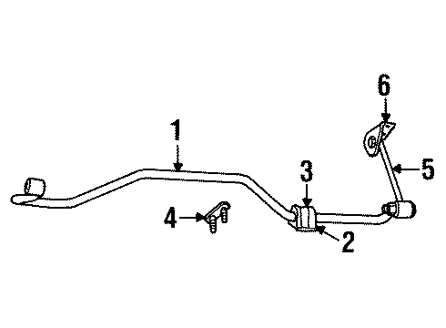 1997 Dodge Ram 2500 Stabilizer Bar & Components - Rear SWAY ELIMINATOR Diagram for 52106057AA