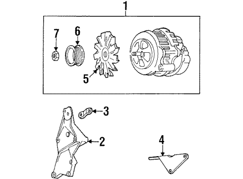 1992 GMC K1500 Alternator GENERATOR Assembly (Remanufacture)(Delco Cs130 100 Amps) Diagram for 19152465