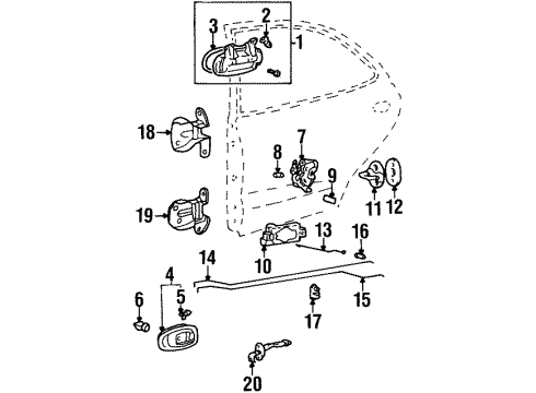 2000 Hyundai Elantra Rear Door Rear Power Window Sub Switch Assembly, Right Diagram for 93580-29150