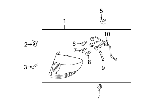 2003 Kia Rio Bulbs Lamp Assembly-Rear Combination Diagram for 92402FD090