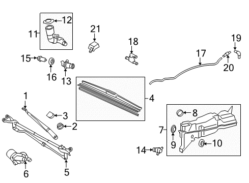 2016 Lexus LX570 Wiper & Washer Components Rear Blade Diagram for 85242-60130