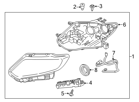 2015 Nissan Rogue Headlamps Passenger Side Headlight Assembly Diagram for 26010-4BA7B