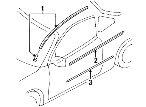 2003 Ford Escort Exterior Trim - Door Belt Weatherstrip Diagram for F8CZ-6320935-AA