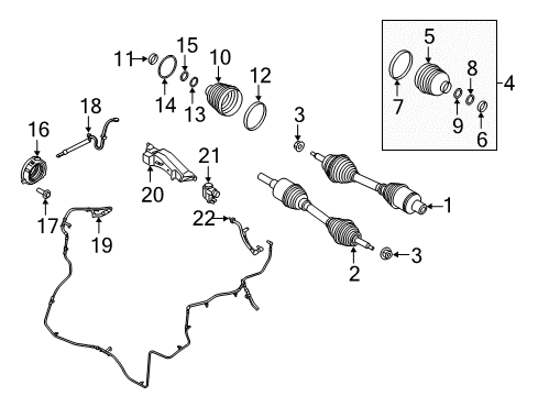 2018 Lincoln Navigator Drive Axles - Front Axle Nut Diagram for -N802827-S100A