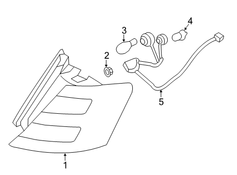 2019 Ford Police Interceptor Sedan Bulbs Tail Lamp Assembly Diagram for DG1Z-13404-CC