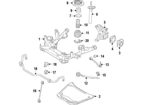 2017 BMW X3 Front Suspension Components, Lower Control Arm, Ride Control, Stabilizer Bar Wheel Hub With Bearing, Front Diagram for 33406867459