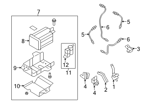 2007 Hyundai Santa Fe Powertrain Control Bracket-Purge Control Diagram for 290113E100