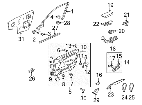 2004 Acura TL Front Door Regulator, Right Front Diagram for 72210-SEP-305