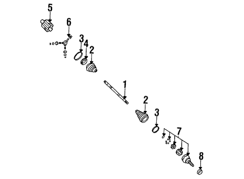 1994 Cadillac Seville Drive Shaft - Front Front Wheel Drive Shaft Kit Diagram for 26075423