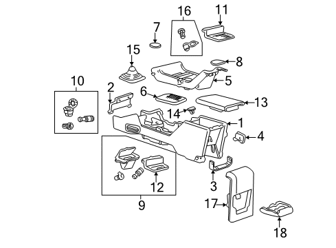 2002 Ford Explorer Front Console Shift Boot Diagram for 1L2Z-7210-AF