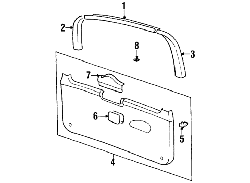 1997 Hyundai Elantra Interior Trim - Lift Gate Panel Assembly-Tail Gate Trim Diagram for 81750-29200-FK