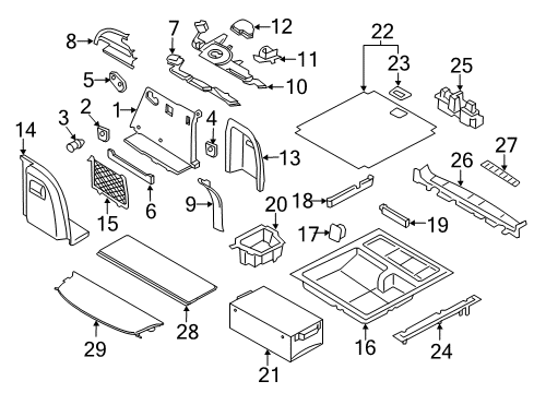 2017 BMW X4 Interior Trim - Rear Body Trunk Trim, Left Diagram for 51477337587