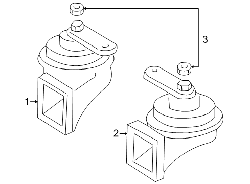2005 Chrysler Crossfire Horn Bolt-HEXAGON FLANGE Head Diagram for 6104021AA