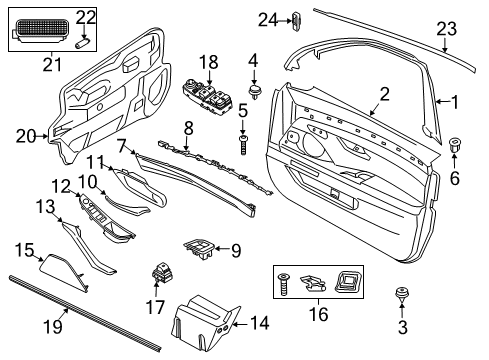 2011 BMW 528i Front Door Cover, Window Frame, Door Front Left Diagram for 51337182011