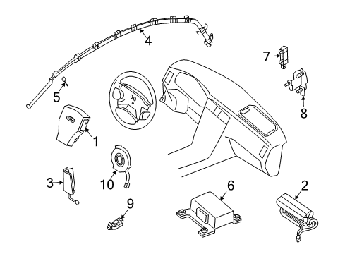 2005 Infiniti G35 Air Bag Components Sensor-Side Air Bag Center Diagram for 98820-AC725