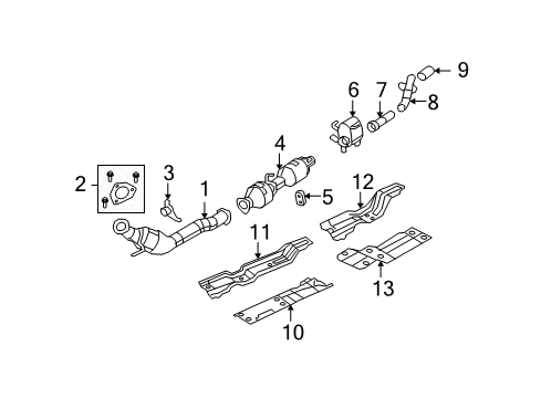 2007 Dodge Ram 2500 Exhaust Components Catalytic Converter Diagram for 52121210AB