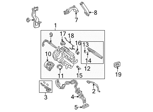 2011 Toyota Highlander Automatic Temperature Controls Lower Duct Diagram for 62974-48010