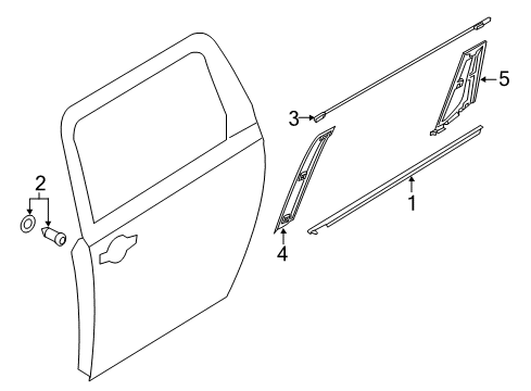 2015 Kia Sedona Exterior Trim - Side Loading Door GARNISH Assembly-Rear Door R Diagram for 83280A9000