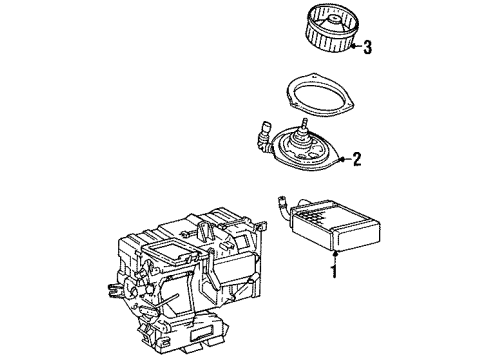 1988 Toyota Tercel Heater Components Unit Sub-Assy, Heater Radiator Diagram for 87107-16160