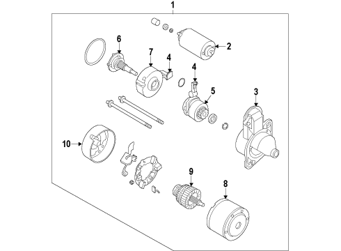 2015 Kia Soul Starter Starter Assy Diagram for 361002E301SJ
