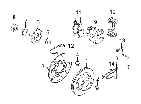 2010 BMW M3 Anti-Lock Brakes Rear Brake Pad Set Diagram for 34212284296