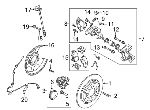 2019 Hyundai Tucson Rear Brakes Piston Diagram for 582353Z000