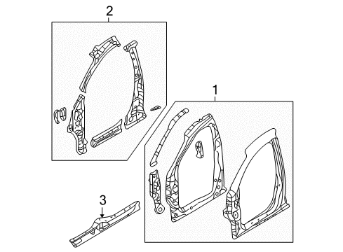 2007 Kia Sedona Aperture Panel, Rocker Panel Assembly-Side SILL Diagram for 653014D110