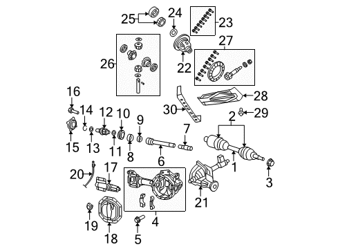 2006 Dodge Ram 1500 Front Axle & Carrier U-Joint Kit Diagram for 5014733AB