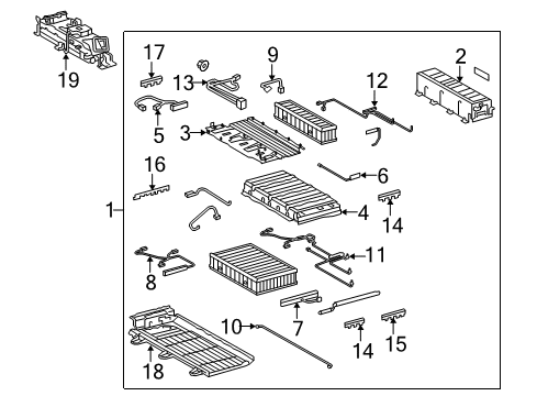 2015 Lexus LS600h Battery Carrier Sub-Assembly, Hv Diagram for G920E-50011