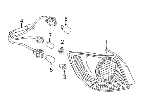 2003 Lexus IS300 Bulbs Cord, Rear Combination Diagram for 81555-53040