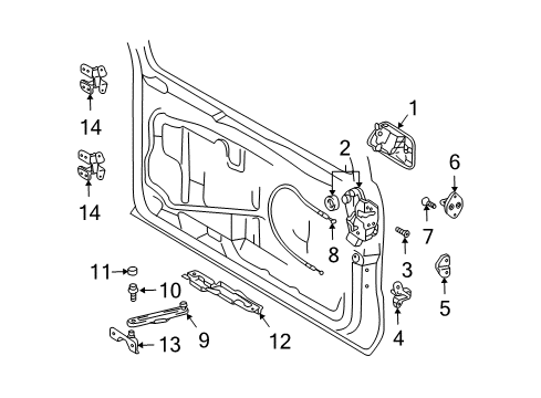 2005 Lexus GX470 Lift Gate - Lock & Hardware Back Back Handle Sub Assembly Diagram for 69023-60H00-F0