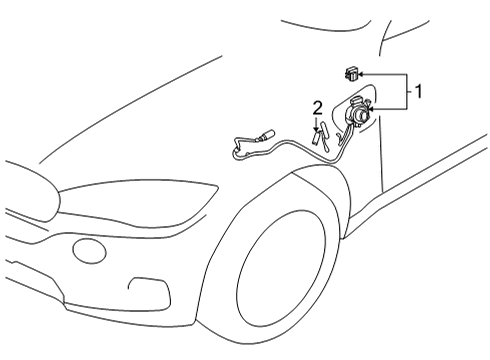 2021 BMW M340i Electrical Components CHARGE SOCKET WITH CHARGE CA Diagram for 61125A1CB07