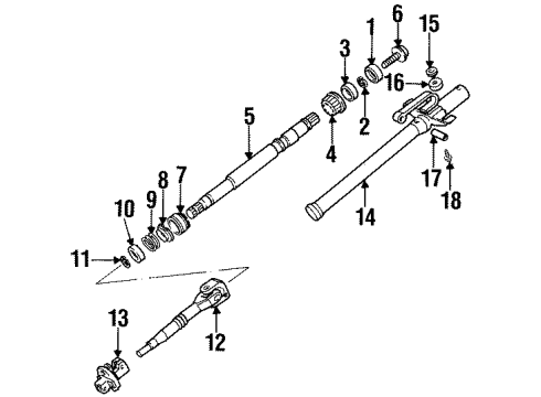 1997 BMW 318is Shaft & Internal Components Steering Spindle Upper Diagram for 32311159160