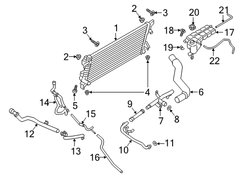 2020 Ford F-150 Radiator & Components Lower Hose Diagram for JL3Z-8286-D