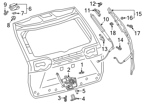 2019 Toyota RAV4 Lift Gate Tail Gate Switch Diagram for 84840-47040