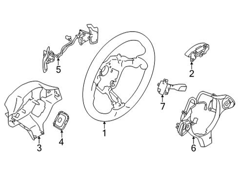 2022 Toyota GR86 Steering Wheel & Trim Switch Assembly Screw Diagram for SU003-09342