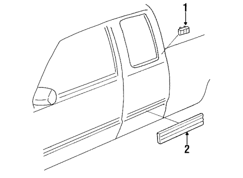 1993 GMC K3500 Exterior Trim - Cab Molding Asm-Body Side Lower Rear Diagram for 15531589