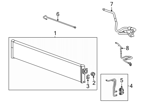 2021 Chevrolet Malibu Oil Cooler Transmission Cooler Diagram for 84493650