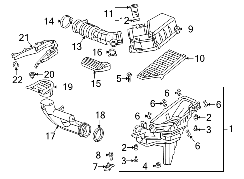 2020 Honda Insight Powertrain Control Clip (D32.6) Diagram for 17652-5WJ-A01