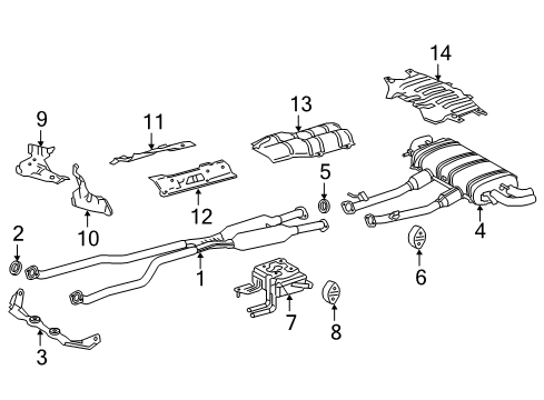 2019 Lexus LC500h Exhaust Components Exhaust Tail Pipe Assembly Diagram for 17430-31E51
