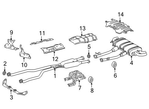 2019 Lexus LC500h Exhaust Components Front Exhaust Pipe Assembly Diagram for 17410-31F20