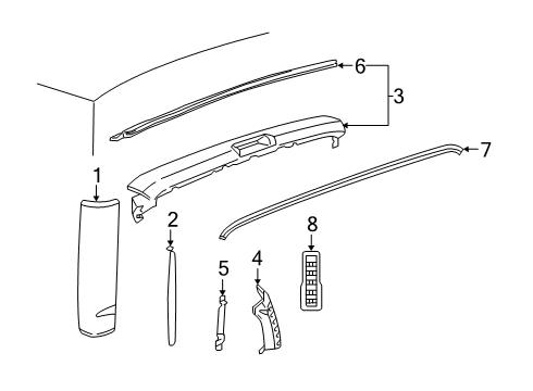 2012 Chevrolet Express 1500 Exterior Trim - Rear Body & Floor Extension Panel Bracket Diagram for 15152183