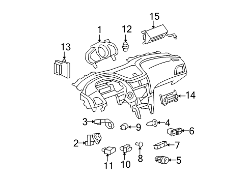 2012 Chevrolet Malibu Cluster & Switches, Instrument Panel Theft Deterrent Module Diagram for 22944043