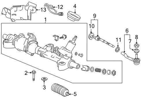 2014 Honda Accord Steering Gear & Linkage Box Sub, Power Steering Gear Diagram for 53601-T2G-A92