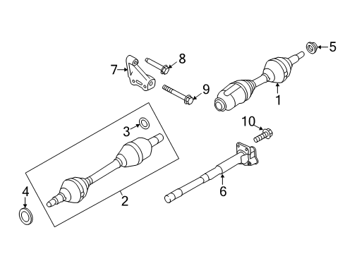 2012 Lincoln MKT Drive Axles - Front Bracket Bolt Diagram for -W500121-S437