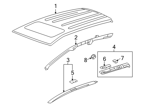 2007 Honda CR-V Roof & Components, Exterior Trim Bike Attachment-Frame Mount Diagram for 08L07-E09-100