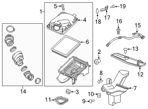 2015 Buick Regal Air Intake Outlet Duct Diagram for 22970027