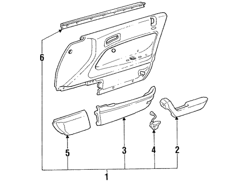 1991 Honda Accord Interior Trim - Front Door Light Assy., L. Courtesy *NH89L* (PALMY GRAY) Diagram for 34257-SM4-003ZA