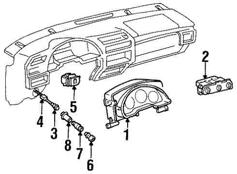 2000 Chevrolet Lumina Switches Instrument Cluster Assembly Diagram for 9357121