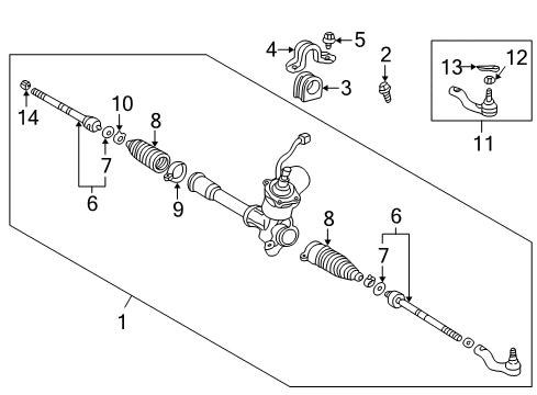 2003 Toyota Prius Steering Column & Wheel, Steering Gear & Linkage Outer Tie Rod Diagram for 45046-49115